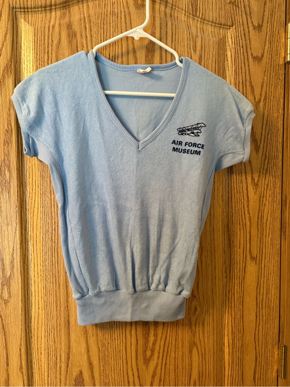 Air Force Museum Light Blue V-Neck Women's Top